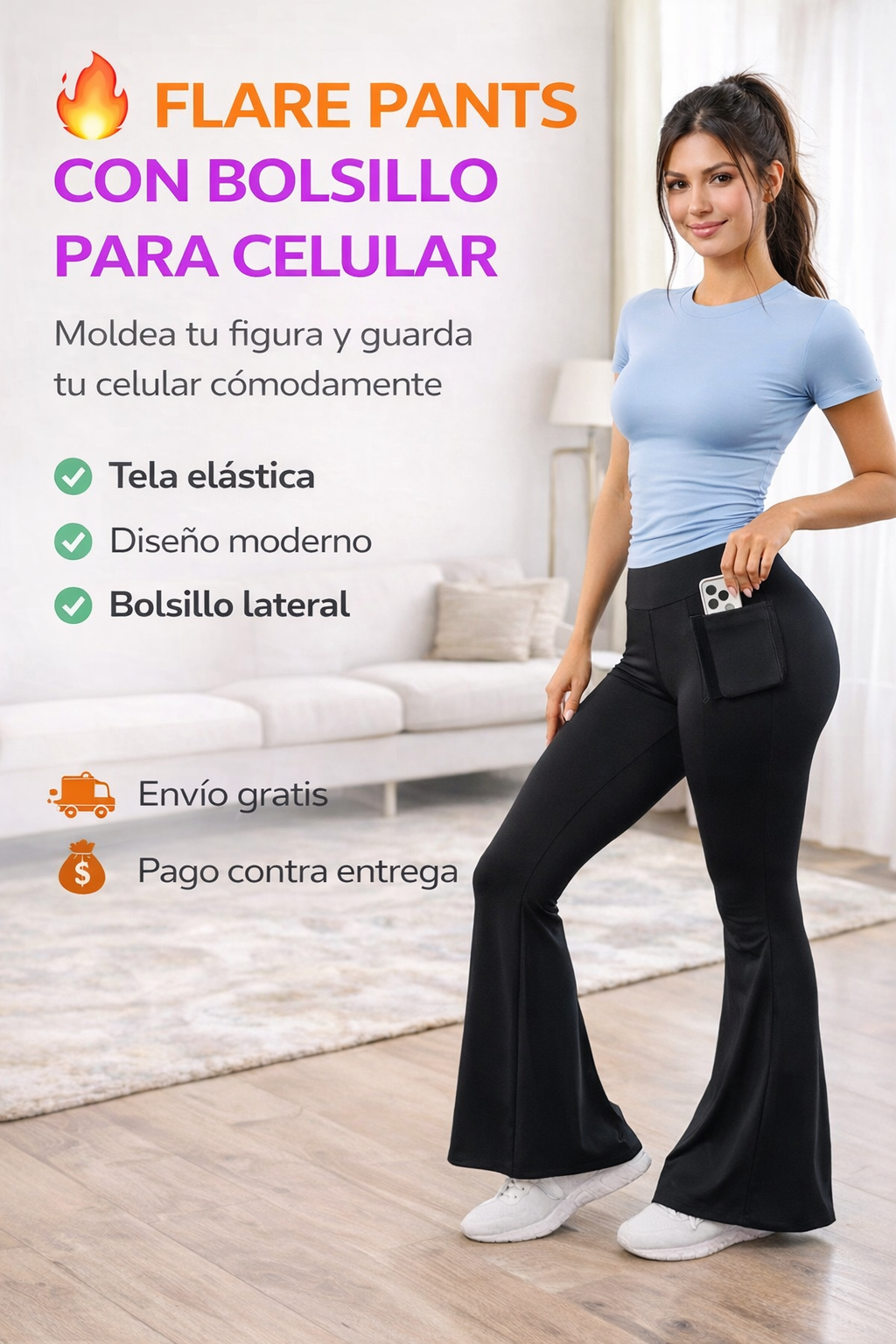 LICRA PANTALON CON BOLSA D CEL COMODO
